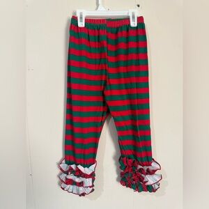 Unbranded Size 6 Christmas Stripped Icing Ruffle Leggings